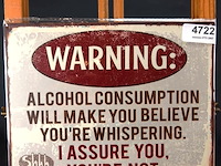 Metalen bord warning - afbeelding 1 van  1