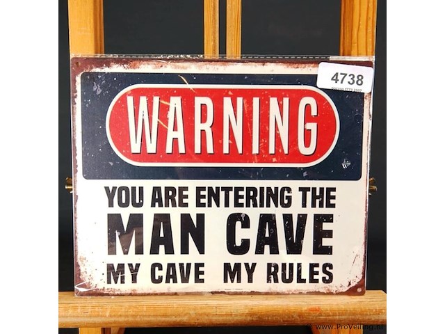 Metalen bord warning - afbeelding 1 van  1