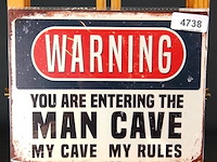 Metalen bord warning - afbeelding 1 van  1