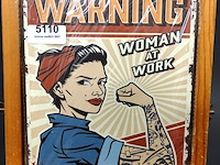Metalen bord warning - afbeelding 1 van  1
