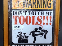 Metalen bord warning - afbeelding 1 van  1