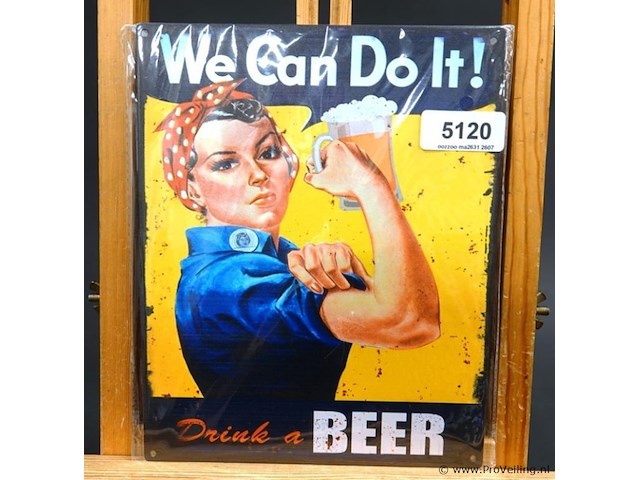 Metalen bord we can do it - afbeelding 1 van  1