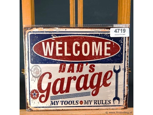 Metalen bord welcome - afbeelding 1 van  1