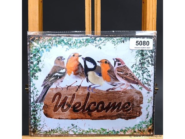 Metalen bord welcome - afbeelding 1 van  1