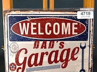 Metalen bord welcome