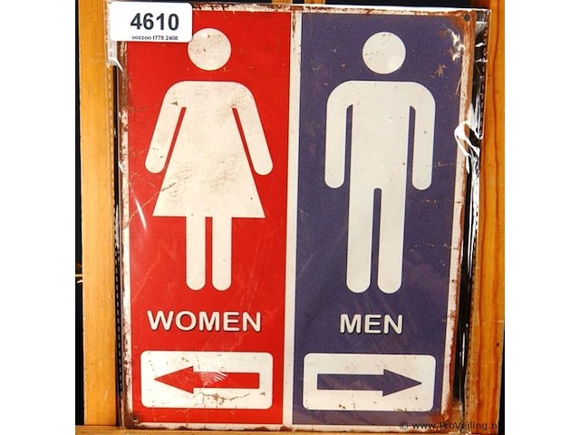 Metalen bord women/men - afbeelding 1 van  1