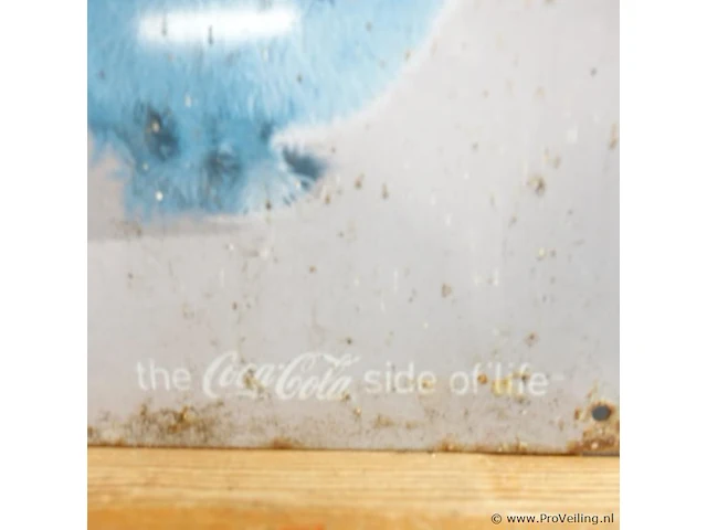 Metalen coca-cola verzamelbord met een afbeelding uit de reclamecampagne "the happiness factory" - afbeelding 4 van  5