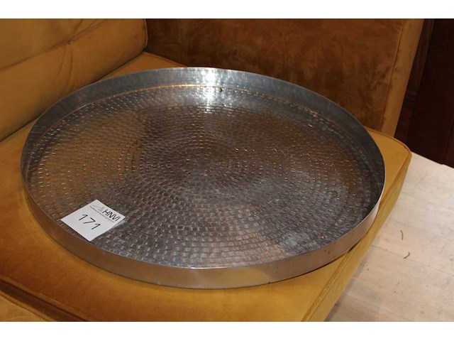 Metalen dienblad met doorsnede 60 cm. - afbeelding 1 van  2
