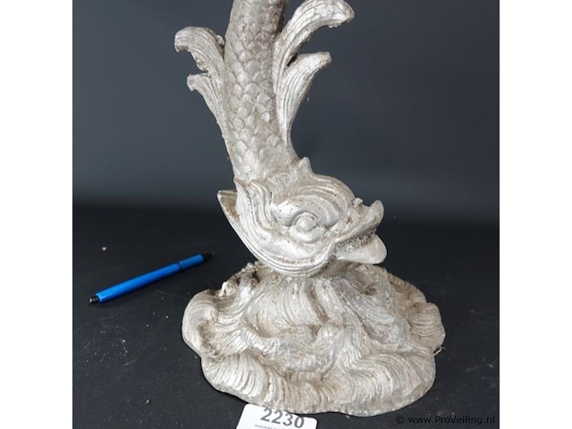 Metalen dolfijn al console - afbeelding 3 van  5