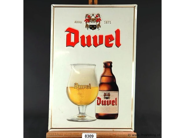 Metalen duvel anno 1871 retro reclamebord in reliëf - afbeelding 1 van  5