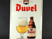 Metalen duvel anno 1871 retro reclamebord in reliëf