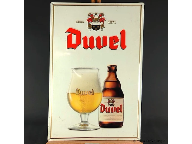 Metalen duvel anno 1871 retro reclamebord in reliëf - afbeelding 2 van  5