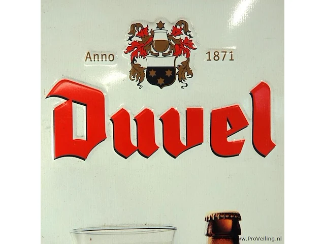 Metalen duvel anno 1871 retro reclamebord in reliëf - afbeelding 4 van  5
