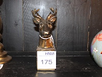 Metalen hertenkop hoogte 25 cm. - afbeelding 1 van  3