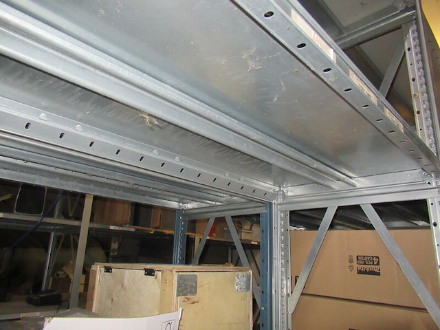 Metalen legbordstelling dexion, breedvakstelling, chroom - afbeelding 5 van  9