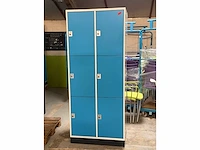 Metalen lockerkast met 6 afsluitbare vakken - 195x85x82cm (5x) - afbeelding 2 van  3