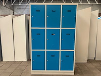 Metalen lockerkast / vakkenkast met 9 vakken (1x 6 vakken) (5x) - afbeelding 1 van  2