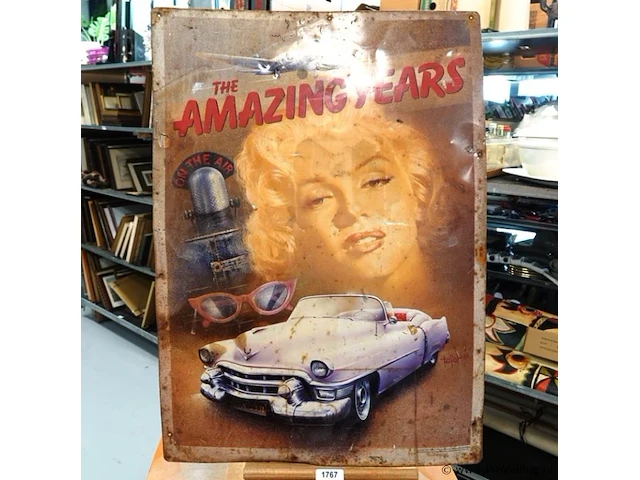 Metalen "marilyn monroe - the amazing years" reclamebord met een retro-ontwerp - afbeelding 1 van  6