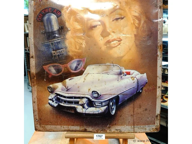 Metalen "marilyn monroe - the amazing years" reclamebord met een retro-ontwerp - afbeelding 3 van  6