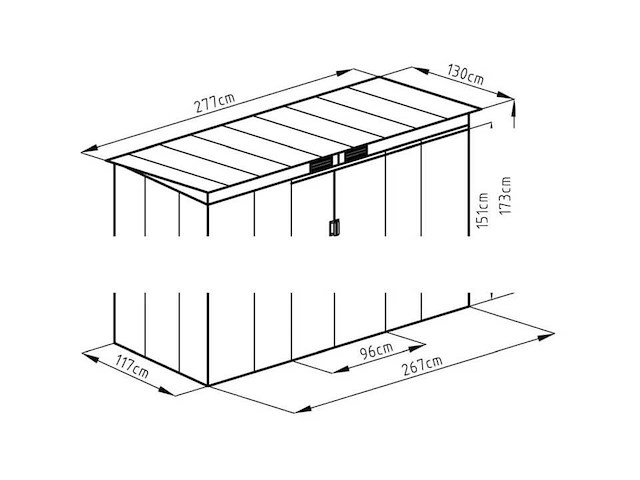 Metalen opberg schuur - afbeelding 2 van  2