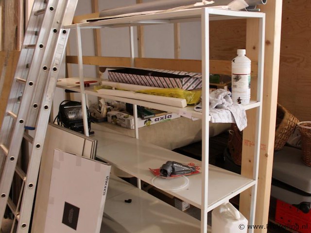 Metalen opbergstellingen wit - 2 stuks - afbeelding 2 van  4