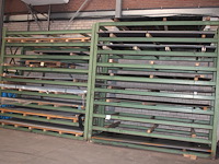 Metalen plaatwerk 150 x 300 cm en reststukken in 2 stellingen w.o. 28 x zincor 2mm, staalplaten tot 10 mm, ... - afbeelding 1 van  7