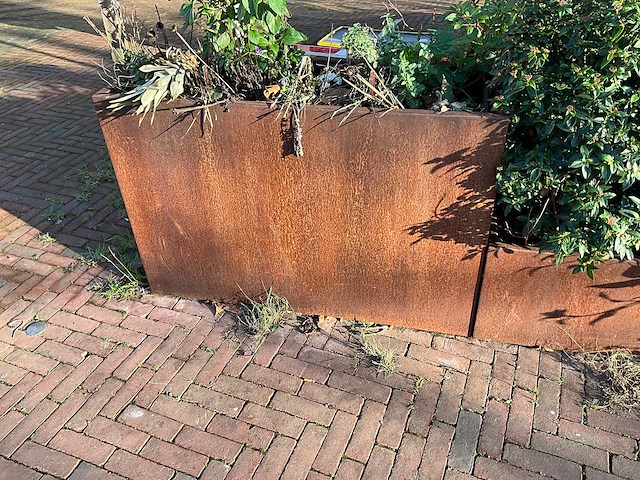 Metalen plantenbak met inhoud (3x) - afbeelding 4 van  5
