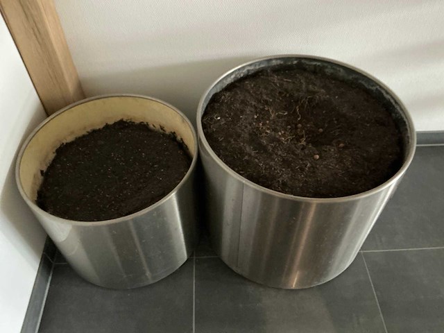 Metalen pot (2x) - afbeelding 1 van  1