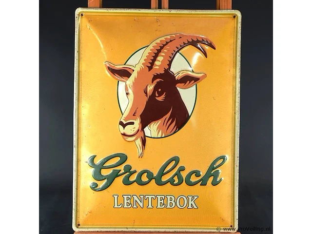 Metalen reclamebord van het biermerk grolsch voor hun lentebok - afbeelding 2 van  6