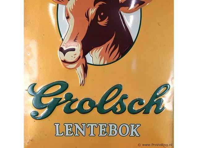 Metalen reclamebord van het biermerk grolsch voor hun lentebok - afbeelding 3 van  6