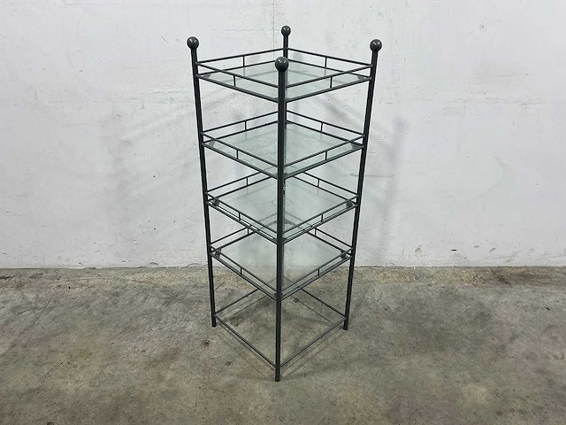 Metalen rek met glazen platen - afbeelding 1 van  2