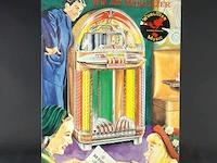Metalen retro wandbord van de iconische wurlitzer 1100 jukebox