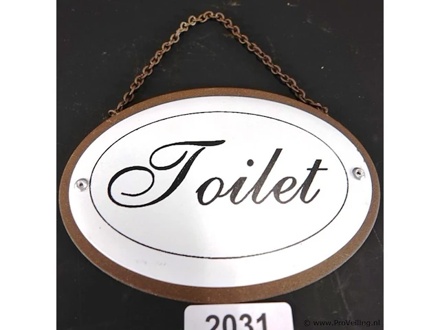Metalen schild toilet - afbeelding 1 van  5