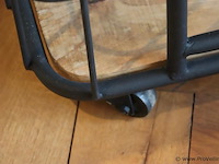 Metalen trolley met houten planken - 75x42x76cm - afbeelding 3 van  5