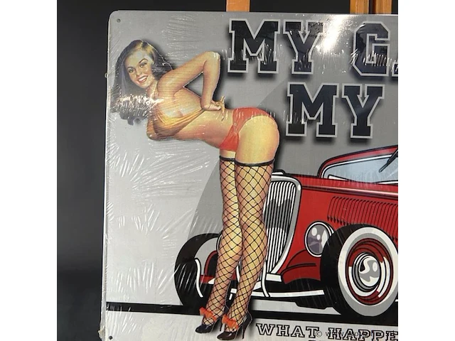 Metalen wandbord "my garage my rules" - afbeelding 3 van  5