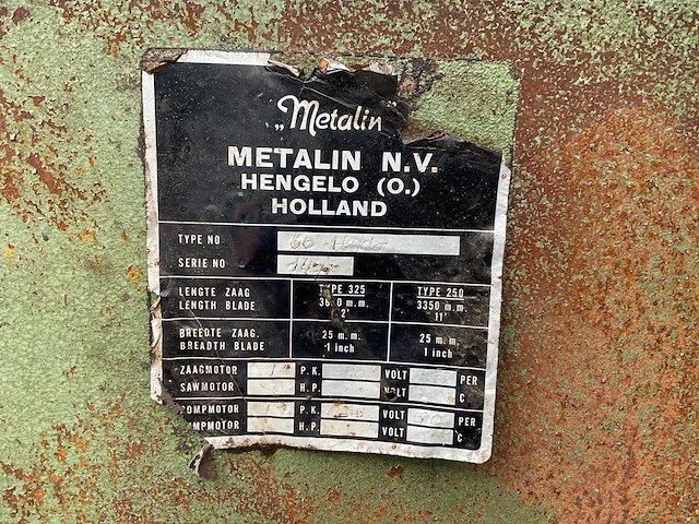 Metalin 250 metalen horizontale bandzaagmachine - afbeelding 3 van  11