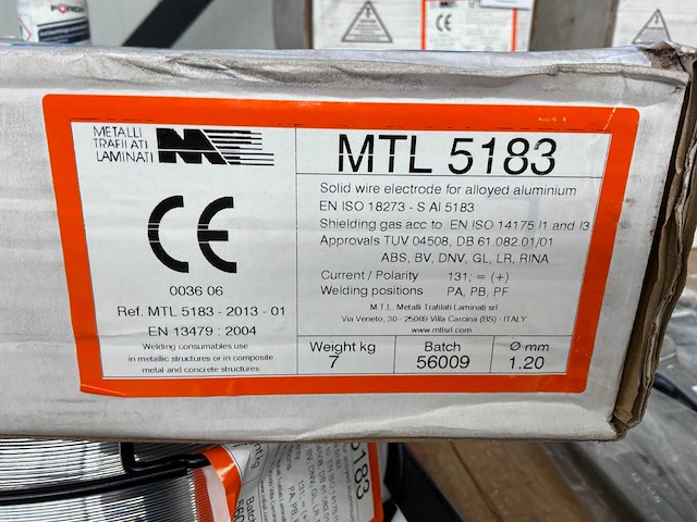 Metalli mtl 5183 rol aluminium lasdraad ø 1.20mm (6x) - afbeelding 1 van  1