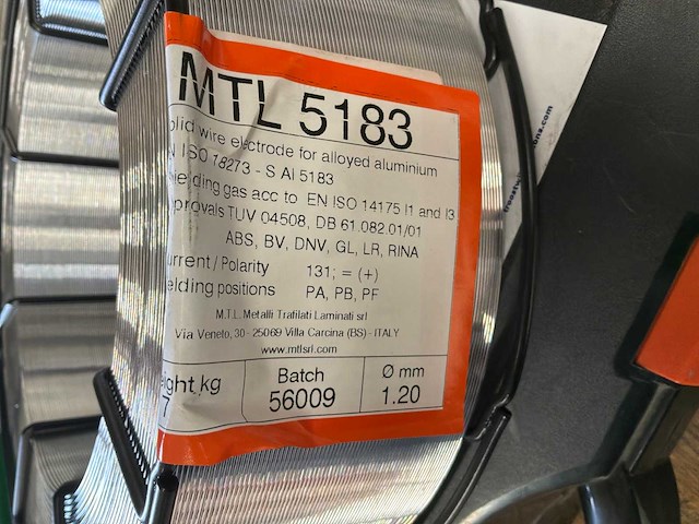 Metalli mtl 5183 rol aluminium lasdraad ø 1.20mm (7x) - afbeelding 1 van  2