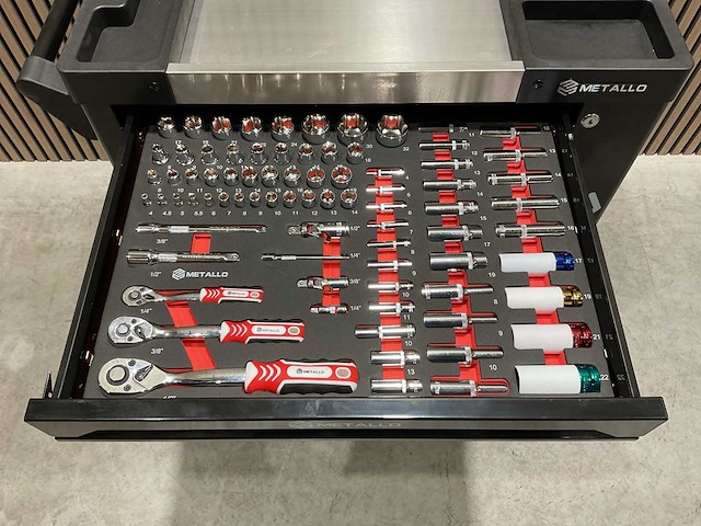 Metallo meta-7hs6g-2 eva-black gereedschapswagen - afbeelding 20 van  62