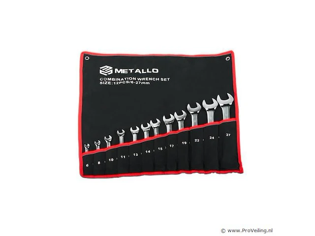 Metallo ring-/steeksleutelset 12 pcs - afbeelding 1 van  1