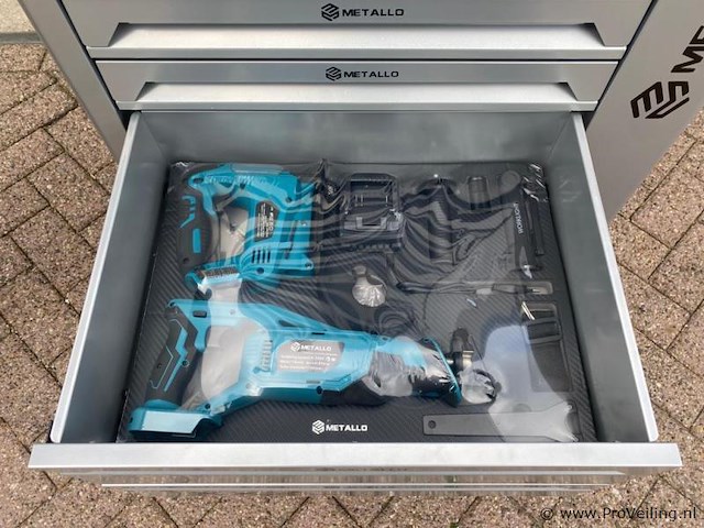 Metallo xxxl hand- en accu-gereedschap gereedschapswagen - afbeelding 7 van  11