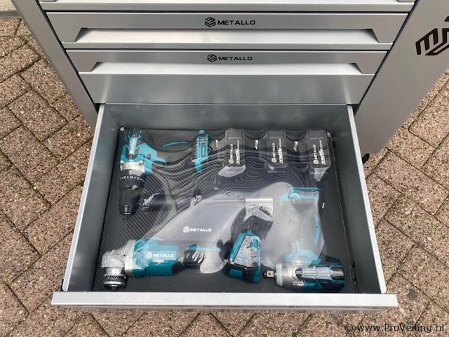 Metallo xxxl hand- en accu-gereedschap gereedschapswagen - afbeelding 8 van  11