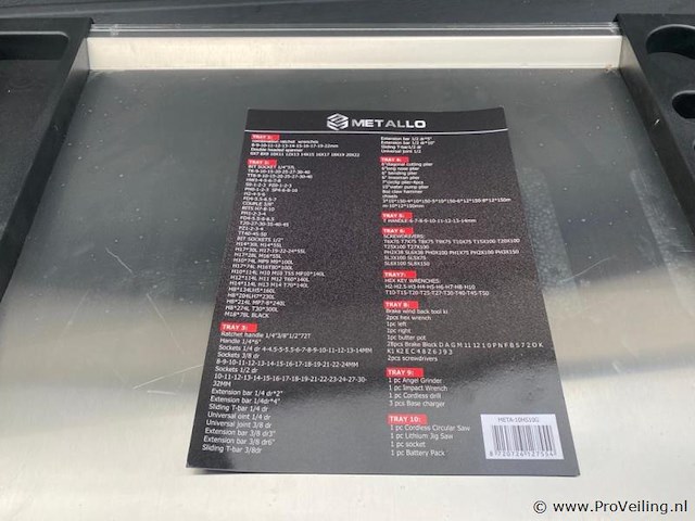 Metallo xxxl hand- en accu-gereedschap gereedschapswagen - afbeelding 10 van  11