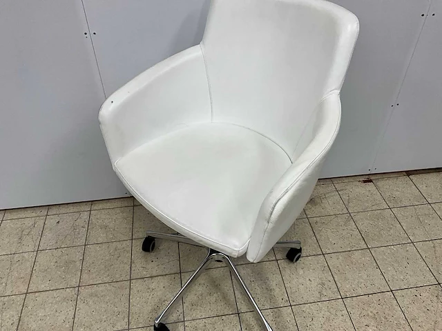 Metalmobil - lederen design bureaustoel (2x) - afbeelding 3 van  6
