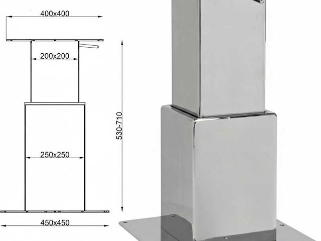 Metalstyle btgq ii double stainless steel adjustable table base - afbeelding 1 van  5