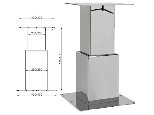 Metalstyle btgq ii double stainless steel adjustable table base - afbeelding 1 van  3