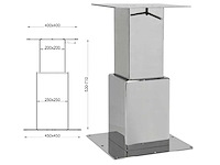 Metalstyle btgq ii double stainless steel adjustable table base - afbeelding 1 van  3