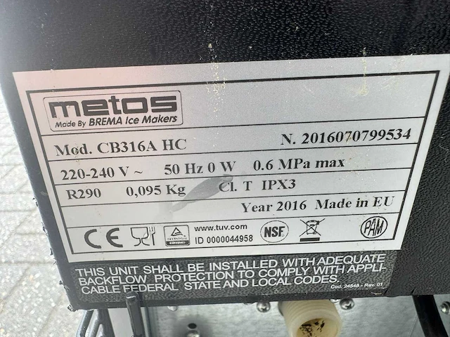 Metos - cb316a - scherfijsmachine - afbeelding 3 van  3