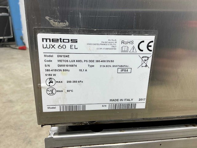 Metos - lux 60 el - korvenvaatwasmachine - afbeelding 6 van  6