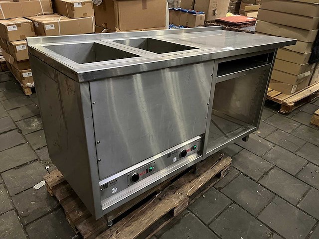 Metos - rvs werktafel met dubbele bain marie - afbeelding 1 van  6